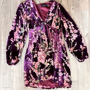 MINKPINK Velvet floral mini dress